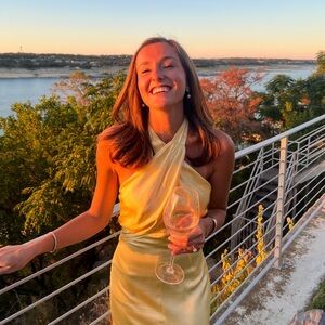 Reformation yellow satin midi dress